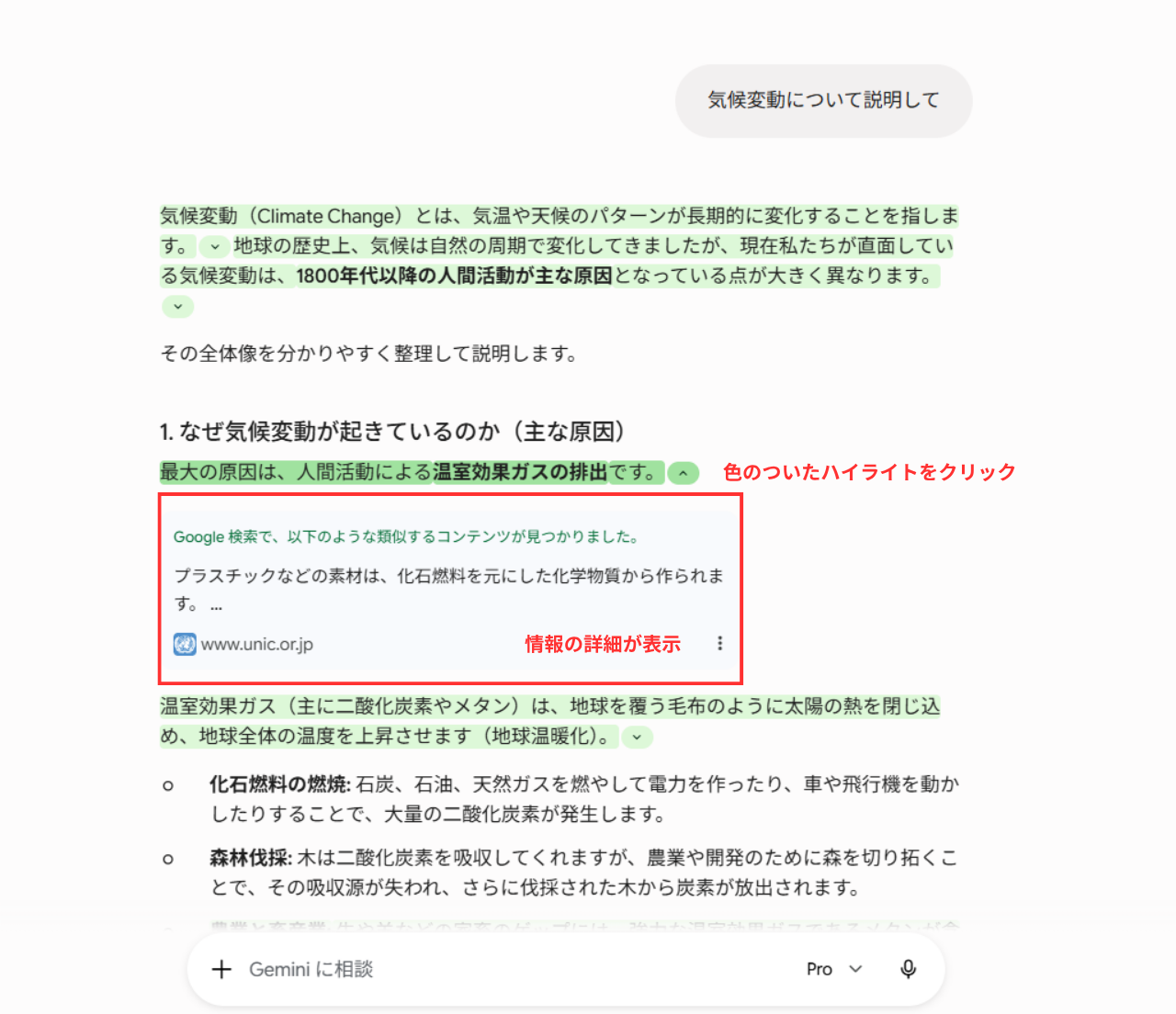 回答を再確認している画面：ハイライト付き